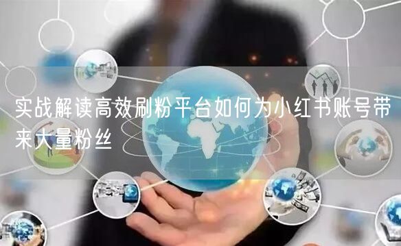 实战解读高效刷粉平台如何为小红书账号带来大量粉丝