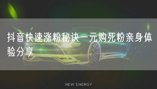 抖音快速涨粉秘诀一元购死粉亲身体验分享